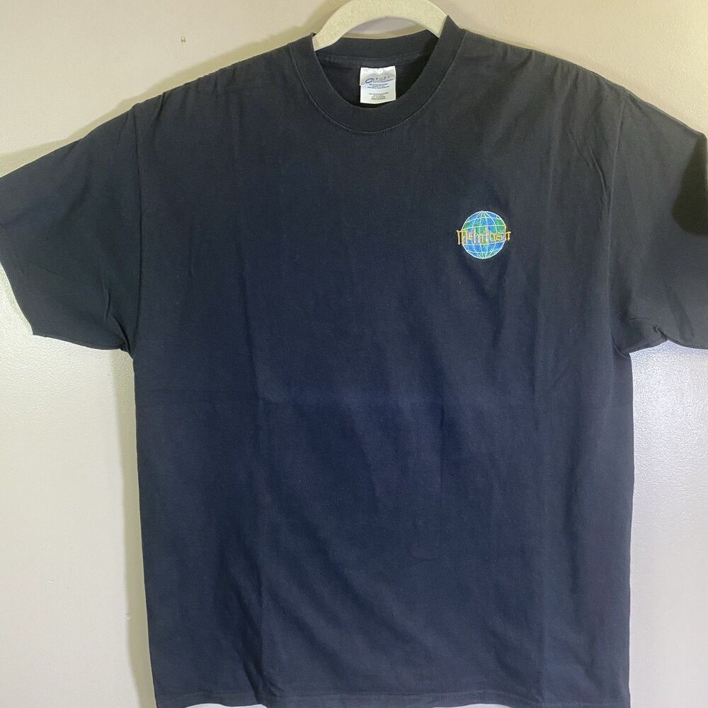 Vintage 90s Mcintosh Labs Tee Shirt Mens XL World Globe Logo Black